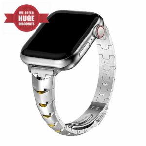 Fullmosa Compatible Apple Watch Straps 38mm 40mm 41mm Women Metal Stainless Steel Slim iWatch Band for iWatch SE SE2 Series 9 8 7 6 5 4 3 2 1