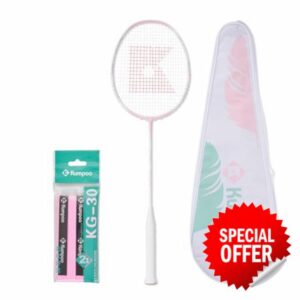 KUMPOO Badminton Racket 5U Lightweight Badminton Racquet: Full Carbon Fiber Badminton Racket with Great-Performance & Balance
