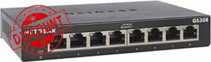 NETGEAR 8 Port Gigabit Network Switch (GS308) - Ethernet Switch - Ethernet Splitter - Plug-and-Play - Silent Operation - Desktop or Wall Mou