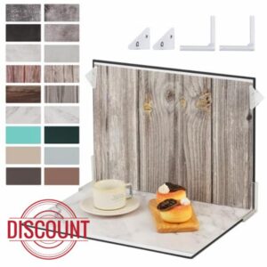 HengMing Photo Backdrop Kit 30x40 cm for Small Product Photography Reflector Cardboard and 9 Pcs Double-sided Background Papers with 18 Patterns for Food Jewelry Cosmetics