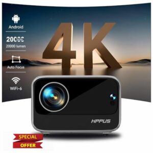 [Auto Focus/Keystone]HIPPUS Projector with WiFi 6 and Bluetooth