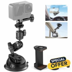 Neewer Suction Cup Mount for GoPro Action Camera with Magic Arm & 360° Pan 90° Tilt Ball Head