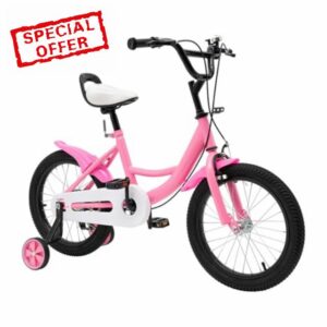 sulckcys 16 Inch Kids Bike Children Girls Pink Bicycle Cycling Removable Stabilisers for 3-8 Years Old Girls Boys Bicycle
