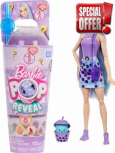 Barbie Pop Reveal Bubble Tea Series Doll & Accessories with Fashion Doll & Pet