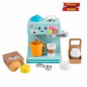Fisher-Price Toddler Toy Learn & Serve Coffee Café Playset with Smart Stages & 10 Pieces for Ages 18+ Months