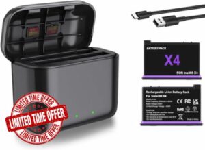 LINGHUANG Battery Charger for Insta360 X4 Batteries 2