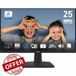 MSI PRO MP251 24.5 Inch Full HD Office Monitor - 1920 x 1080 IPS Panel