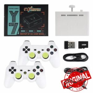 XIXIMENG Y7 Video Game Console Linux System 256G Built 12000 Games Rechargeable Wireless Handle Low Latency Connection Player Gift HD Output Game Machine Portable Christmas/Kids Gif