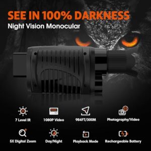 1080P Infrared Monocular with 32GB SD Card