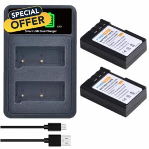 PowerTrust 2x 2000mAh EN-EL9 EN-EL9a Battery with Type-c Charger for Nikon D3000