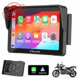 Carpuride W702B Motorcycle GPS Carplay Screen with Custom Mount for BMW Motorbike