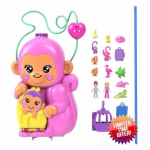 Polly Pocket Dolls & Playset with Pets & 13 Accessories