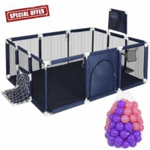 Taylor & Brown Baby Playpen 178 x 120cm Large Activity Toddler Fence Play Yard with 100 Ocean Balls