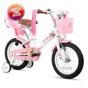 STITCH Little Daisy 12/14/16 Inch Kids Bike for 2-7 Years Girls. Kids Bicycle with Basket & Bike Streamers & Stabilisers&Doll sea