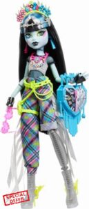 Monster High Frankie Stein Doll with Glam Monster Fest Outfit and Festival Themed Accessories like Snacks