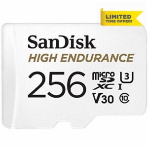 SanDisk 256GB High Endurance microSDXC card for IP cams & dash cams + SD adapter up to 20