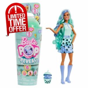 Barbie Pop Reveal Bubble Tea Series Doll & Accessories with Fashion Doll & Pet