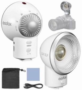 Godox LUX ELF Retro Camera Flash Portable On-Camera Flash 6000K±200K Built-in Battery with Type-C Charging Cable Compatible with Canon Sony Niko