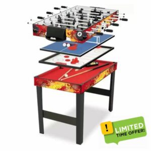 Viavito 4ft 4 in 1 Multi Games Table Combo Sports Pool Football Hockey Table Tennis Table with Accessories