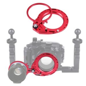 Aluminum Alloy 67mm to 67mm Swing Wet-Lens Diopter Adapter Mount for DSLR Underwater Diving Housing Case (Red)
