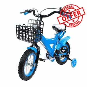 Blue Kids Boys Bike Bicycle 12 "inch Wheel Bicycle with Removable Stabilisers for unisex boys and girls aged 3-5 years old riding