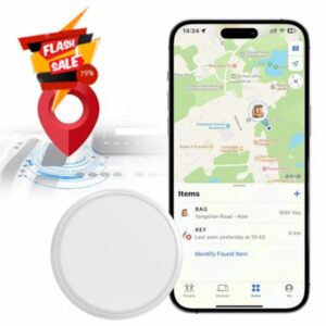 GPS Tracker - Mini Real-Time GPS Tracker - No Monthly Fee Item Finder - Works with Apple Find My (iOS Only) - Hidden Tracking Device for Keys
