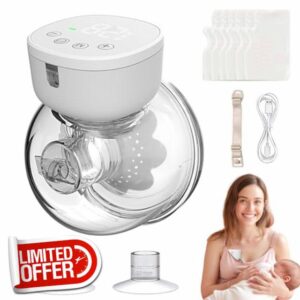 Wearable Breast Pump Hands Free: Electric Breastfeeding Pump with Massage Leak-Proof 3 Models 9 Levels Adjustable Suction