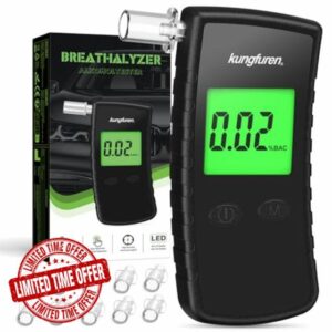 Alcohol Breathalyzer Tester Digital Breathalyser - Breath Testers with 11Pcs Mouthpieces for Home Personal Testing - High Accuracy Breathalysers with Digital LCD Scree