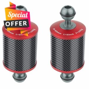 BLASHRD 2X Dia 60mm Carbon Fiber Float Buoyancy Aquatic Arm 5 Inch for DSLR Camera Tray Underwater Diving Accessories