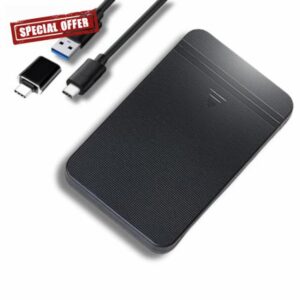 ezekers Portable 500GB External Hard Drive HDD — USB 3.0 & USB C for PC