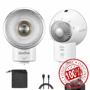 GODOX Lux Elf Retro Camera Flash GN6 ISO 100 CCT 6000K±200K with S1/S2 Optical Control for Sony Canon Nikon Fuji Panasonic Olympus Cameras