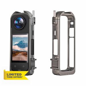 Camera Utility Frame Metal Protective Utility Cage Compatible for Insta360 X4 Action Camera Aluminum Alloy Cold Shoe Bezel Case Accessories