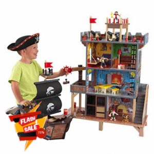 KidKraft Pirate's Cove Wooden Play Set with Pirate Ship and Action Figures Included