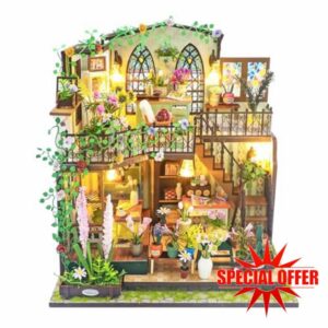 Spilay DIY Miniature Dollhouse Set with Wooden Furniture