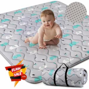 BROLEX Thick Baby Play Mat: 50x50 Inches Playmat for Floor Extra Large Padded Soft Foldable Nonslip Infant Toddler Tummy Crawling Time