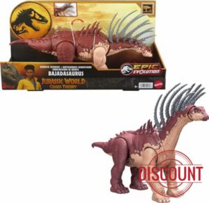 Mattel Jurassic World: Chaos Theory Netflix - Gigantic Trackers Bajadasaurus Action Figure Dinosaur Toy with Rampage Neck Attack