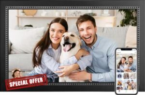 Anna Bella 15.6 Inch Digital Photo Frame Wall Mountable Large Digital Picture Frame Full HD Touchscreen Smart Cloud Photo Frame with 32GB Storage