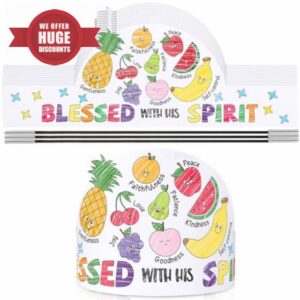 ReliThick 24 Pcs Color Your Own Religious Crowns DIY Coloring Paper for Kids Adult Christian Hat Craft Kits with Elastic Cord