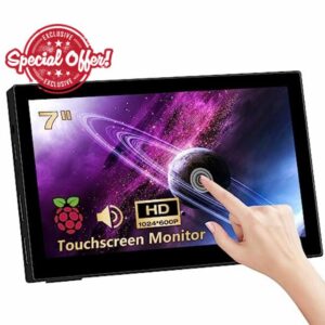 Akntzcs Mini Monitor 7 inch Touchscreen Small Monitor HD 1024 X 600P HDMI Monitor IPS Portable Monitor for PC Laptop Xbox PS4/5 Rasp Pi