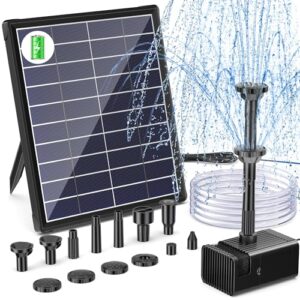 10 Nozzles Solar Pond Pump Solar Water Features for The Garden with 5ft Tubing