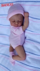 RXDOLL Mini Reborn Baby Dolls Girl 10 Inch Realistic Small Newborn Doll Eyes Closed Lifelike Tiny Silicone Baby That Look Real Cloth Body Vinyl Handmade Baby Doll Toys