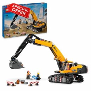 LEGO City Yellow Construction Excavator Toy Digger for 8 Plus Year Old Boys