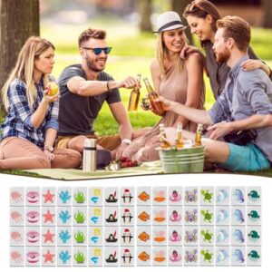 Tile Games Set with Flag Pattern | Mahjong Tiles Set for Family Party