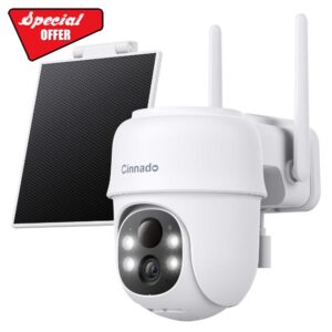 Cinnado Solar Security Camera Outdoor Wireless 2K CCTV Camera Systems House Security