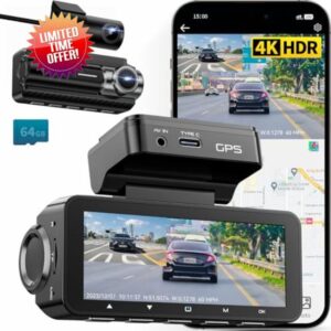 IIWEY D2 Pro Dash Cam Front and Rear 4K
