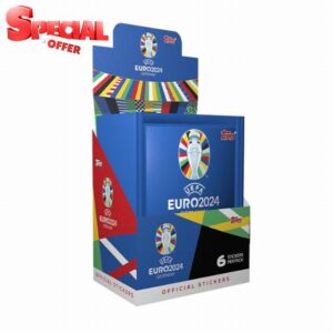 Topps Official Euro 2024 Sticker Collection - Full Box (50 Packets). 6 Stickers per Packet (300 Stickers)