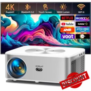 【Android TV】Smart Projector 4k Support with 5G WiFi& Bluetooth-700ANSI Portable Outdoor Movie Projector