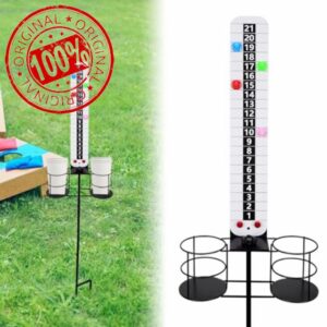 BOOSTEADY Metal Cornhole Scoreboard with Drink Holders Corn Hole Score Keeper with Magnetic for Outdoor Yard Lawn Game
