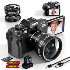 NBD 4K Digital Cameras for Photography - 48MP/60FPS Video Camera for Vlogging