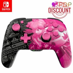 PDP Rematch GLOW Wireless Controller Grand Prix Peach Nintendo Switch